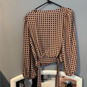 Express Black and Pink Patterned Blouse